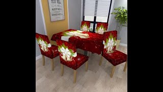 Rectangle Christmas Bell Table Cloth And Chair Set for Outdoor and Indoor Use