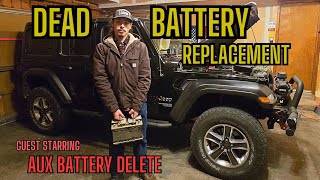 Cold Weather Killed My Battery - 2021 Jeep JL Battery Replacement w/ Aux Battery Delete - How To