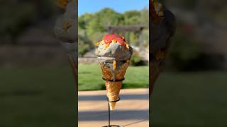 Black Sesame Ice Cream (Strawberry Compote + Honeycomb) | Return to the Child You Once Were