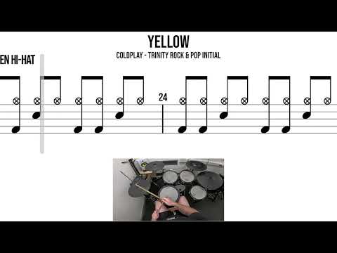 Yellow – Coldplay – Trinity Rock Pop Initial Drum Playthrough  Yellow – Coldplay – Trinity Rock & Pop Initial | Drum Playthrough  song