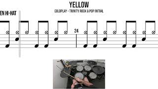 Yellow – Coldplay – Trinity Rock Pop Initial Drum Playthrough  Yellow – Coldplay – Trinity Rock & Pop Initial | Drum Playthrough  song