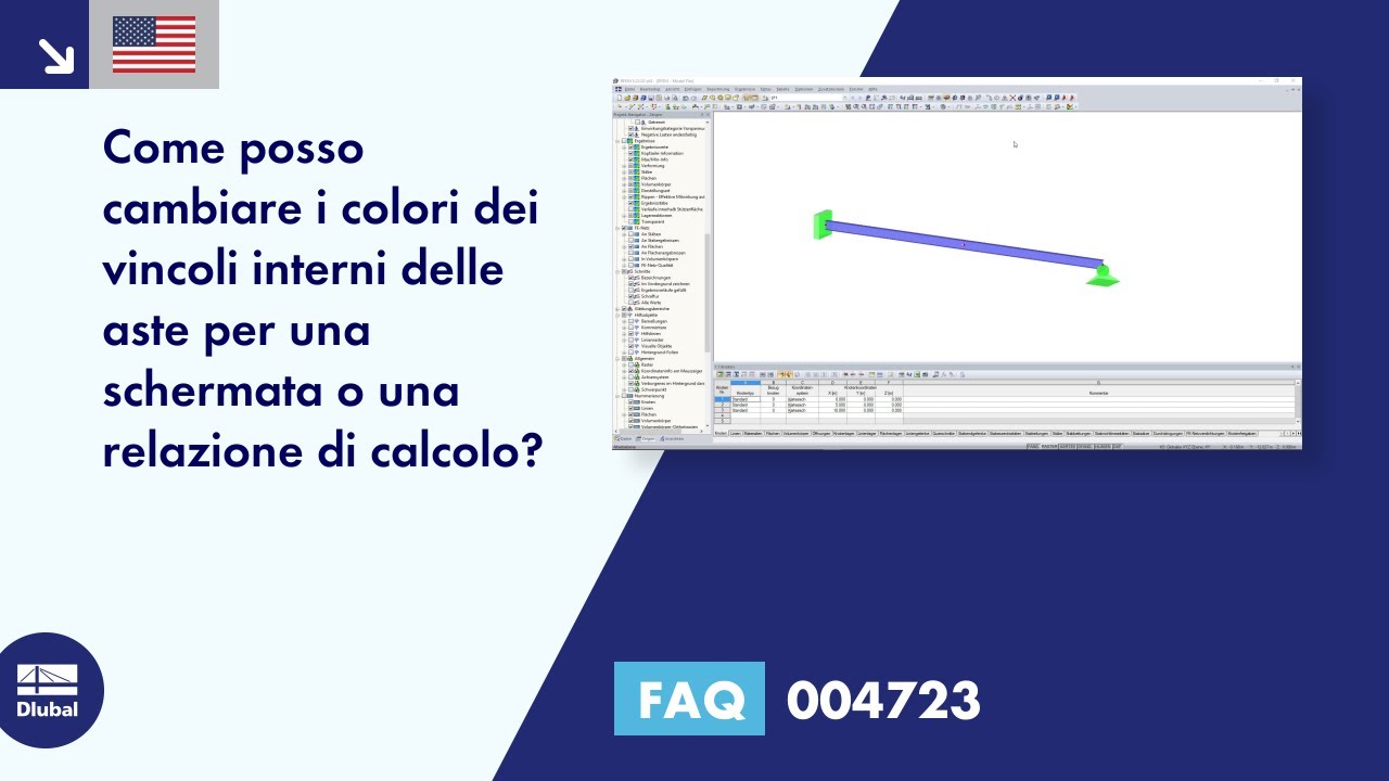 FAQ 004723 | Come posso cambiare i colori delle cerniere delle aste per una schermata o una relazione di calcolo...