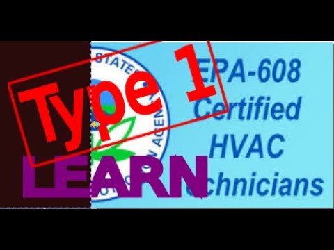 EPA 608 Technician Certification Study Guide: Type I