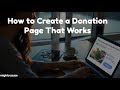 How To Create A Donation Page That Works