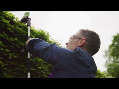 Greenworks gyvatvorių žirklės GD60PHT51, 60V, be akumuliatoriaus ir kroviklio video