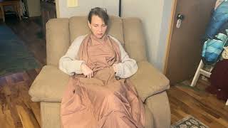 Using the Gravel Brown Layover Travel Blanket