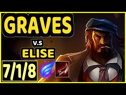 WARDEN (GRAVES) vs ELISE - 7/1/8 KDA JUNGLE GAMEPLAY - EUW Ranked GRANDMASTER