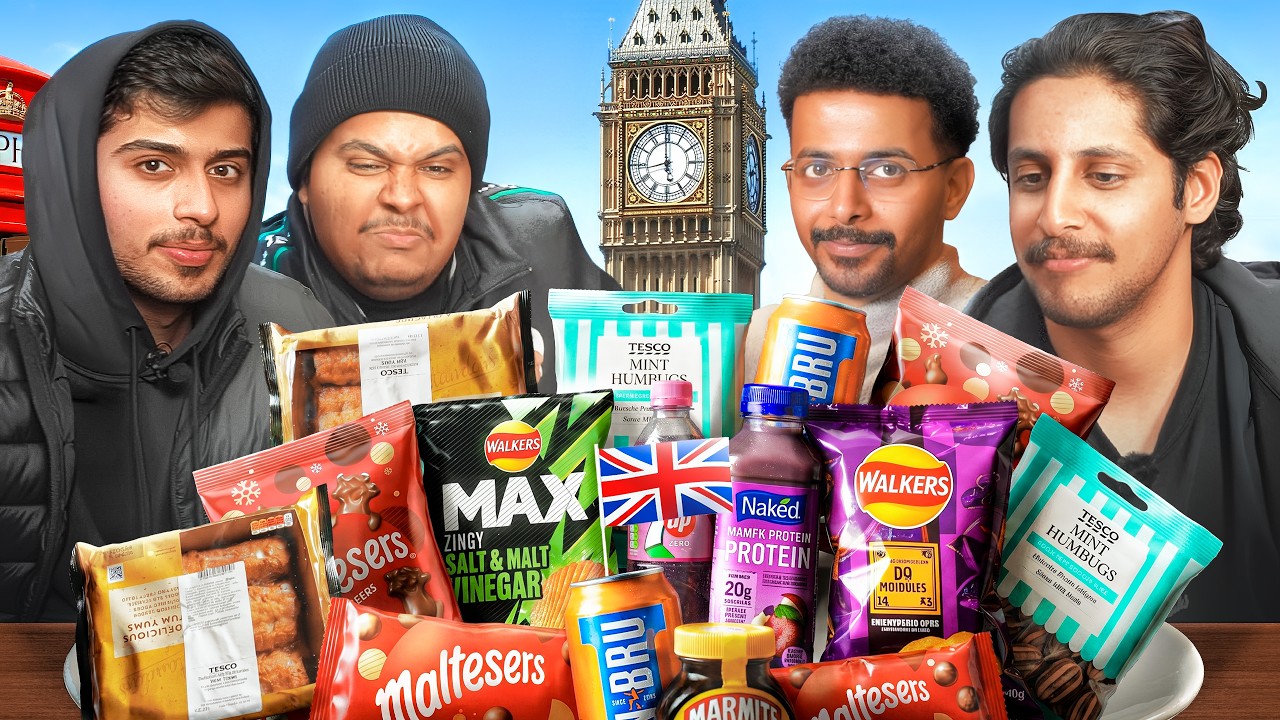 تجربة السناكات البريطانية مع اكسند وصناع محتوى فالكونز 🍫😂 | Trying the British Snacks ?