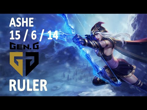 Gen.G Ruler ASHE vs EZREAL | ADC | Challenger | Korea | 15/6 /14 (KDA)