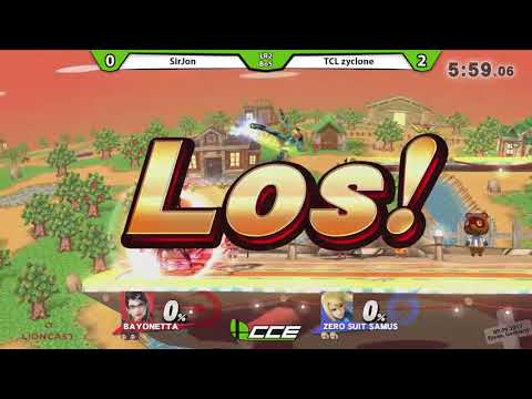 CCE Invitational - SirJon (Bayonetta) vs TCL zyclone (Zero Suit Samus) - Smash 4