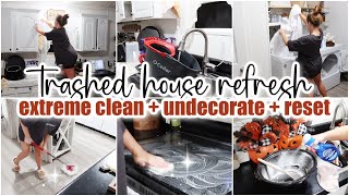 TRASHED HOUSE RESET • extreme clean with me • post halloween clean + undecorate