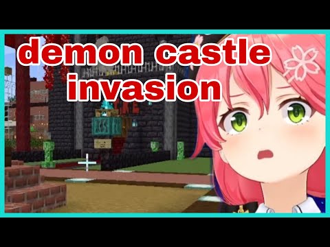 Hololive Cut - Sakura Miko Demon Lord Castle Got Invaded | Minecraft [Hololive/Eng Sub]