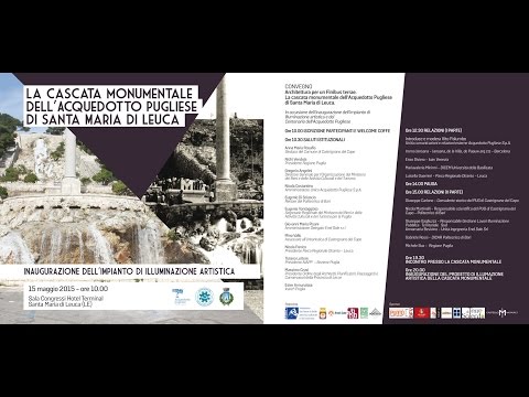 Inaugurazione impianto di illuminazione della cascata monumentale a Leuca - Politecnico di Bari