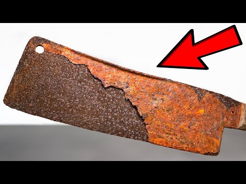 Rust is peeling this Cleaver - Restoration ( with Carbon Fiber Handle)