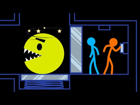COMPLETED EDITION - Red and Blue Stickman Animation (PACMAN)