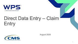 Direct Data Entry – Claim Entry