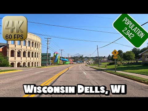 Driving Around Wisconsin Dells, Wisconsin in 4k Video
