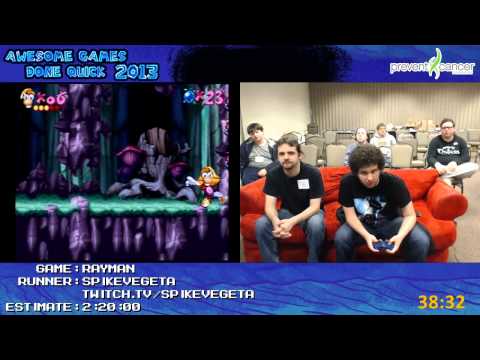 Rayman Speed Run (1:47:10) w/Origins bonus run *Live at Awesome Games Done Quick 2013*
