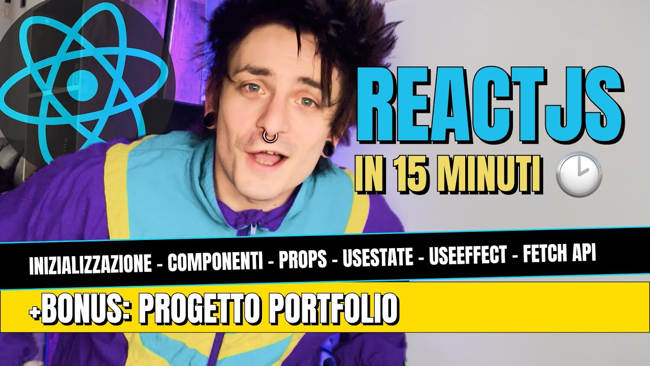 REACT JS - da zero a progetto portfolio, per junior frontend web developer. Tutorial ita.