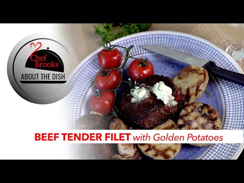 Delicious Beef Tender Filet with Golden Potatoes for the Red, White and Blue | About The Dish