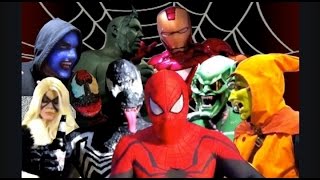 Spider-Man &amp; Villains Celebrate Returning to Marvel! Real Life Superhero Parody Spoof