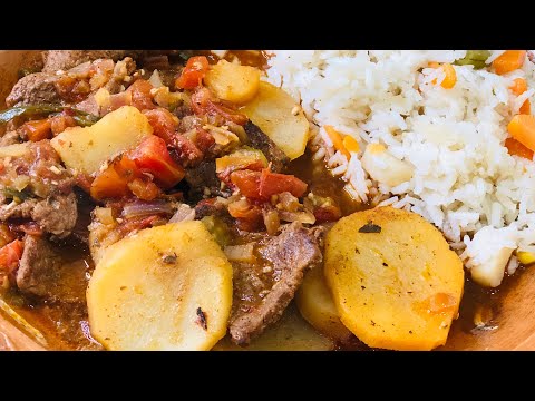 COMO HACER BISTEC A LA MEXICANA CON PAPAS / RECETA FÁCIL