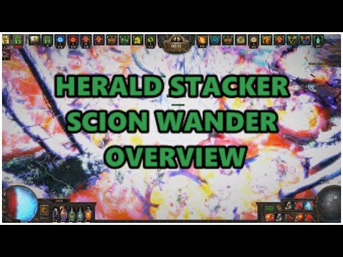 [PoE] Stream Highlights #366 - Herald/Aura stacking Scion wander build overview - 5000+ exalt gear