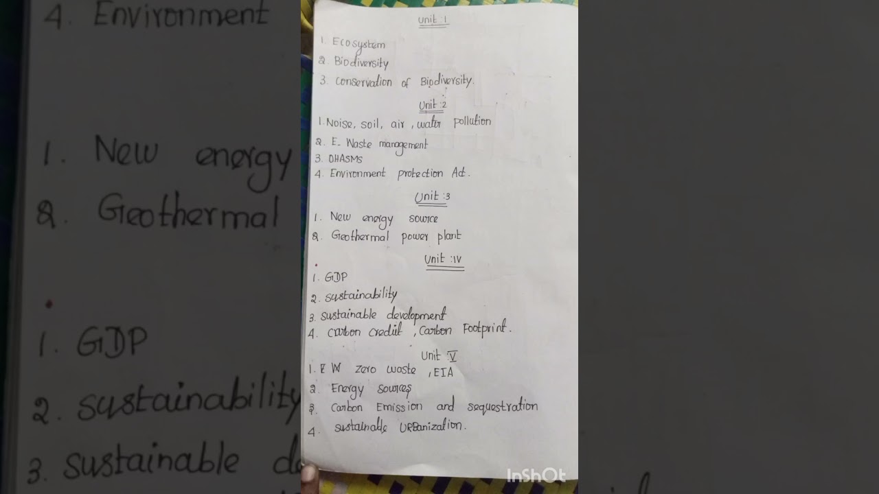 Environmental science and sustainability last minute questions