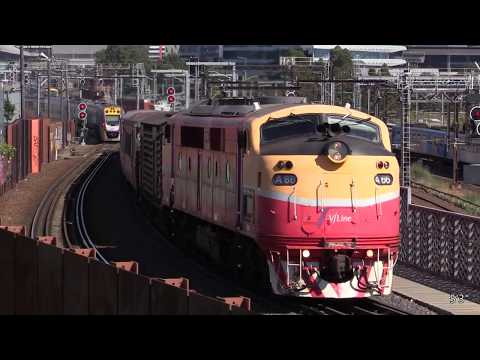V/Line A66 and N Class Locomotives at the West Melbourne lookout.