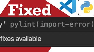 Fixed Pylint (import-error) Unable to import  - How to fix Unable to import &#39;&#39; pylint(import-error)