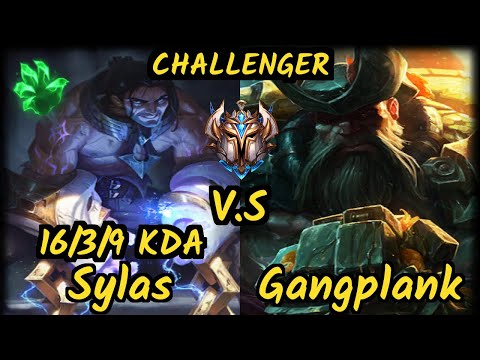Ayel (SYLAS) vs GANGPLANK - 16/3/9 KDA TOP CHALLENGER GAMEPLAY - BR