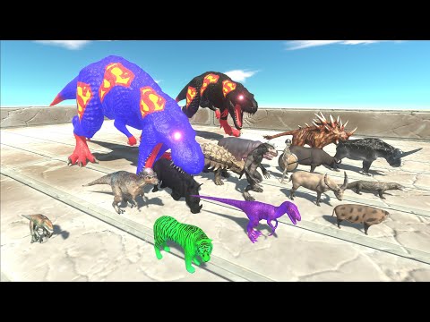 Escape from SUPERMAN & DARK SUPERMAN T-REX TEAM - Animal Revolt Battle Simulator Escape from Monster