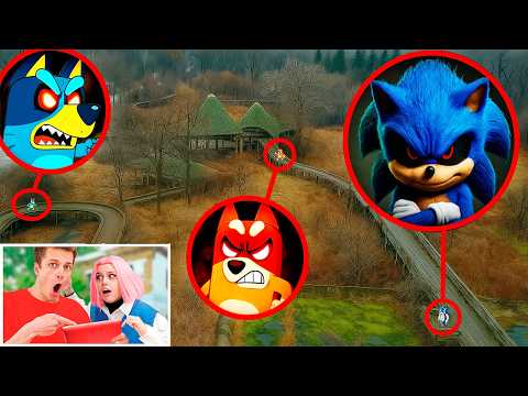 MY DRONE CAPTURED SONIC.EXE, BLUEY, AND BINGO IN REAL LIFE!!!