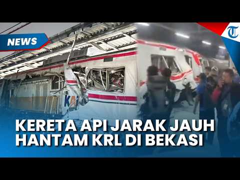 BREAKING NEWS Kecelakaan Kereta Api Jarak Jauh Hantam KRL di Bekasi, 1 Gerbong Hancur