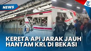 BREAKING NEWS Kecelakaan Kereta Api Jarak Jauh Hantam KRL di Stasiun Bekasi Timur