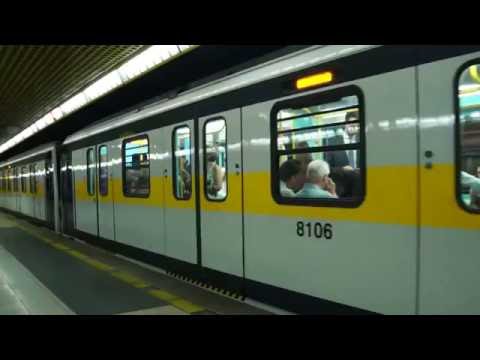 Milan Metro Line 3 train leaving Turati