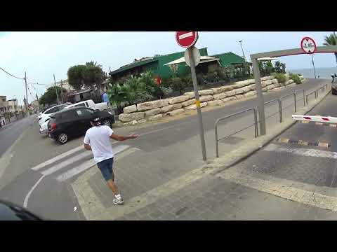we ride along the embankment of tel aviv we stopped in jaffa electric bike
