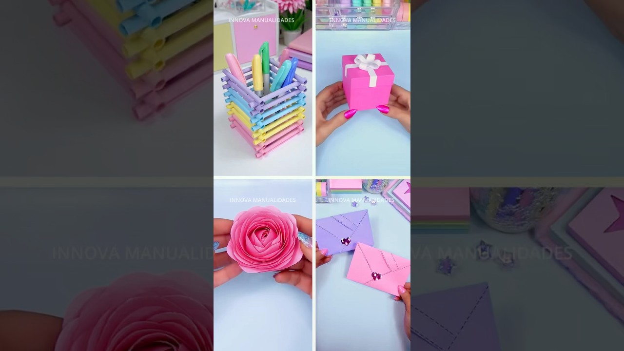 4 Ideas de manualidades con papel 💖 Lindas ideas para regalar #diy #manualidades #ideas #regalos