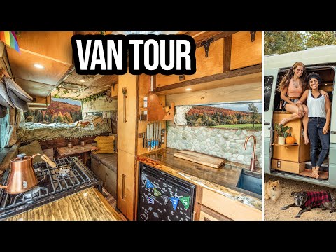 VAN TOUR | couple turns SPRINTER VAN into incredible OFF GRID TINY HOME for FULL TIME VAN LIFE
