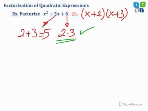 factorization of quadratic expressions