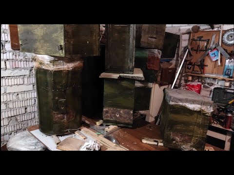 Пчеловодство. Роеловство. Покраска ловушек в камуфляжный цвет для маскировки при установке в лесу.