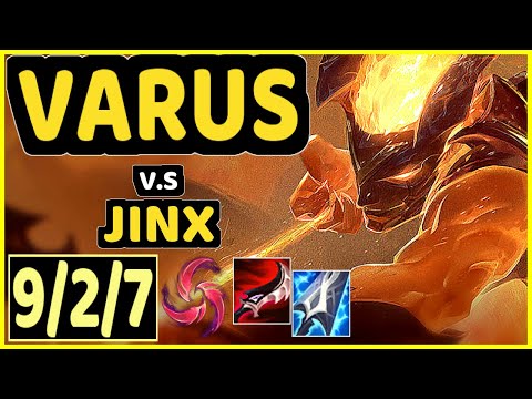 VARUS vs JINX - 9/2/7 KDA BOTTOM ADC GAMEPLAY - KR Ranked GRANDMASTER