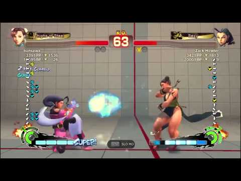 SSF4 AE: bunsawa (Chun-Li) VS Zack Howler (Rose)