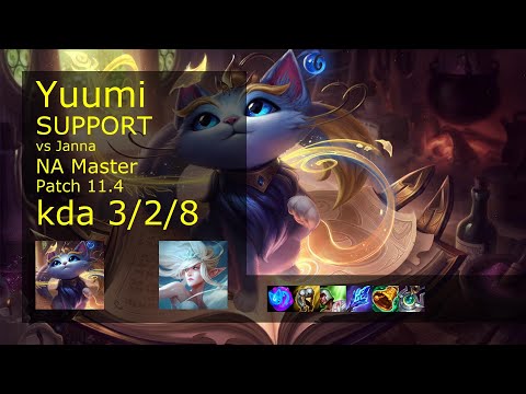 Yuumi Support & Miss Fortune vs Janna & Jinx - NA Master 3/2/8 Patch 11.4 Gameplay