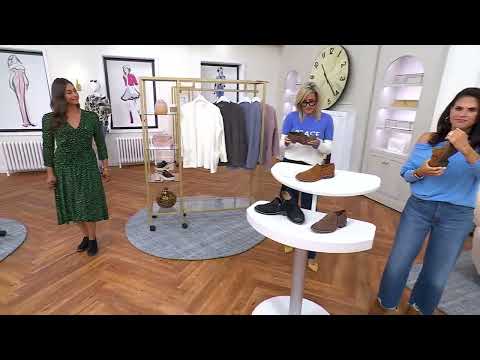 Clarks Collection Leather Side Zip Shooties - Camzin Pace on QVC