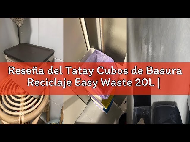Vídeo relacionado con Tatay Cubos de Basura Reciclaje Easy Waste 20L | Set de 3 | Diseño Modular y Apilable | Tapa con Sistema Click | Asa de Transporte Integrada | Hecho de Material Reciclado | 35x27x36 cm - Blanco