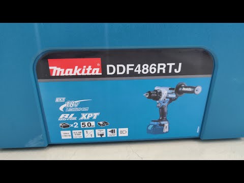 Makita DDF486RTJ Akumuliatorinis gręžtuvas 18V, 130/65NM, BL-motor, 2x5,0AH, MAKPACK video