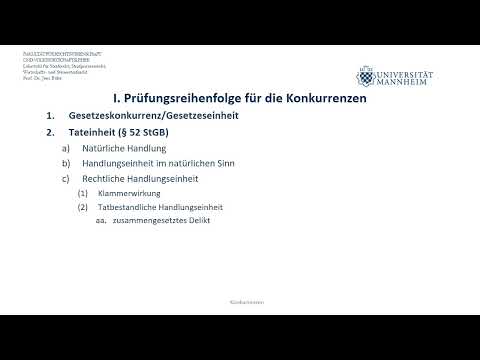 Grundlagen der Konkurrenzen im Strafrecht