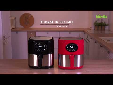 Friteuză cu aer cald / Air fryer Brava-M, Digitală, 3.6 Litri, 1250 W, Neagră