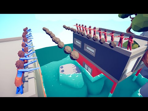 SIMILAR RANGED UNITS Battle from above submerged houses | Totally Accurate Battle Simulator TABS